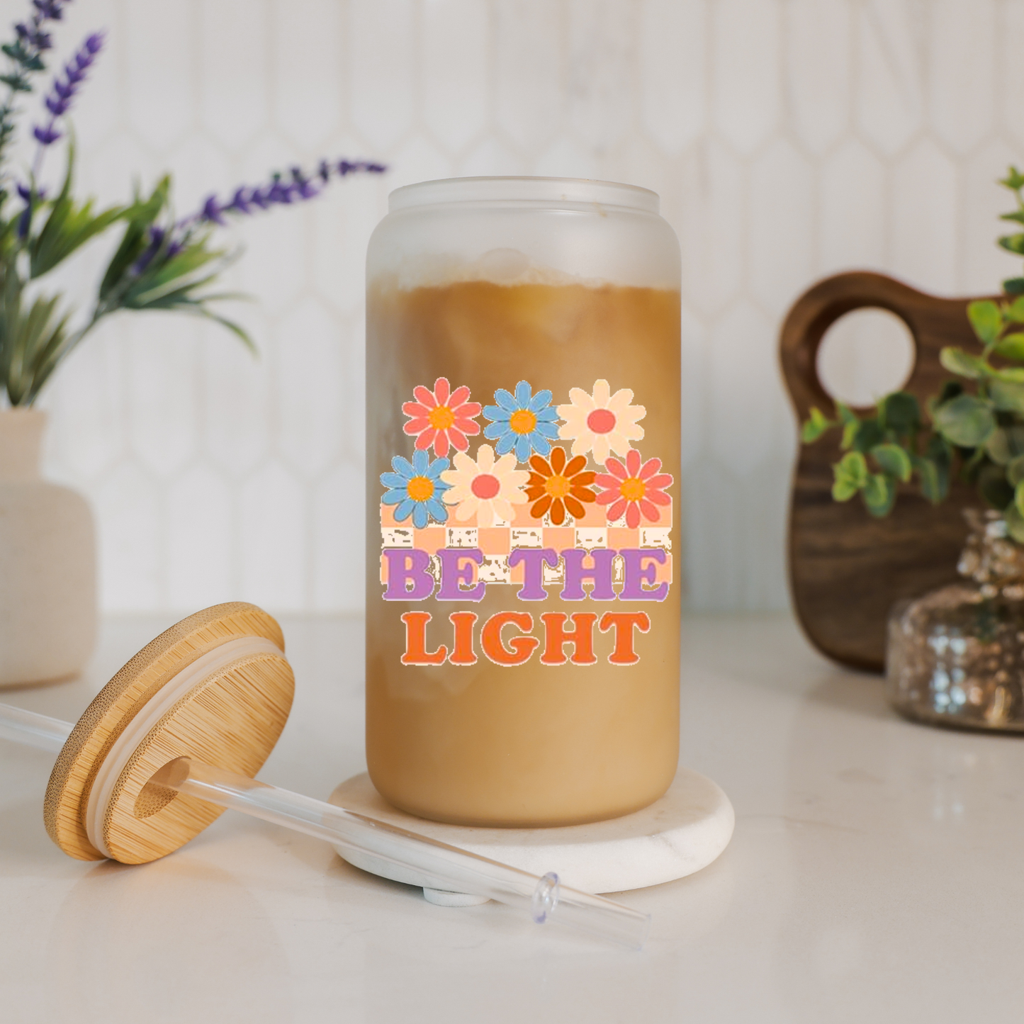 Be The Light | Motivational Cup | Positive Affirmations | Libbey Glass Cup