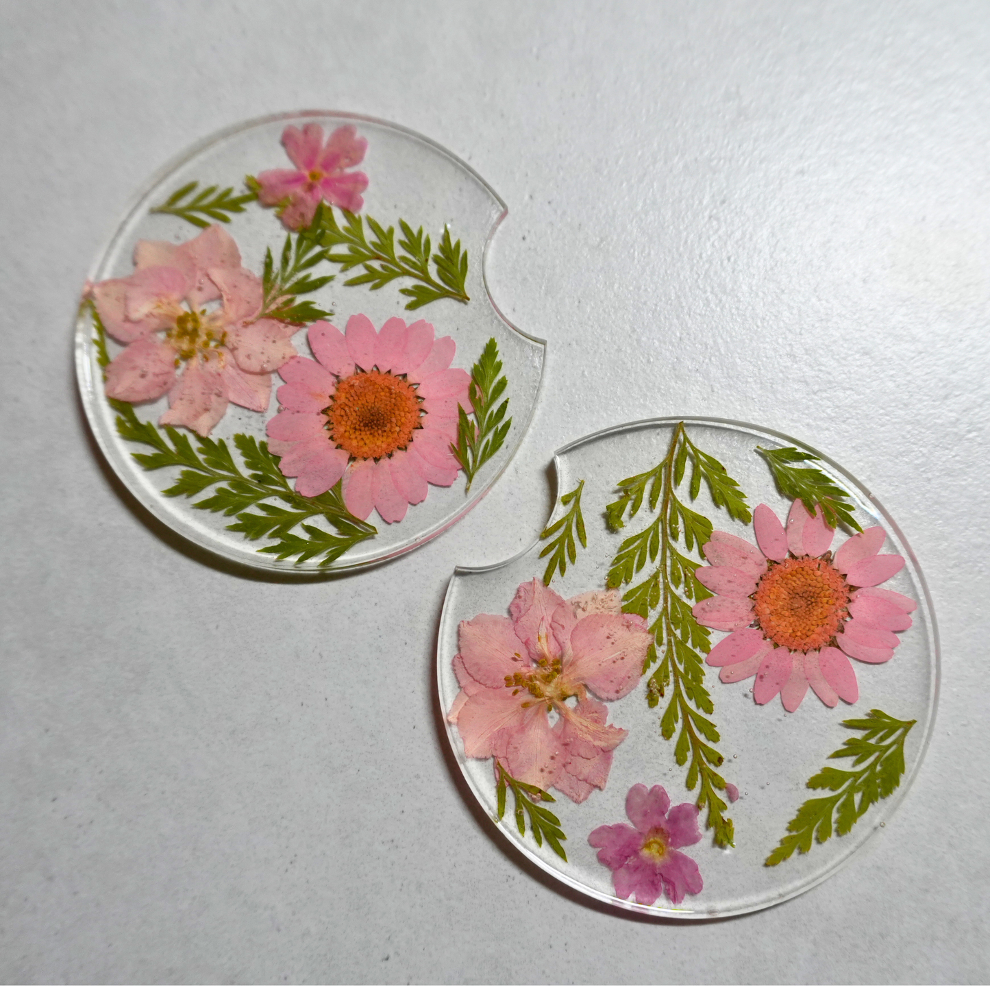 Pink Floral Car Coasters