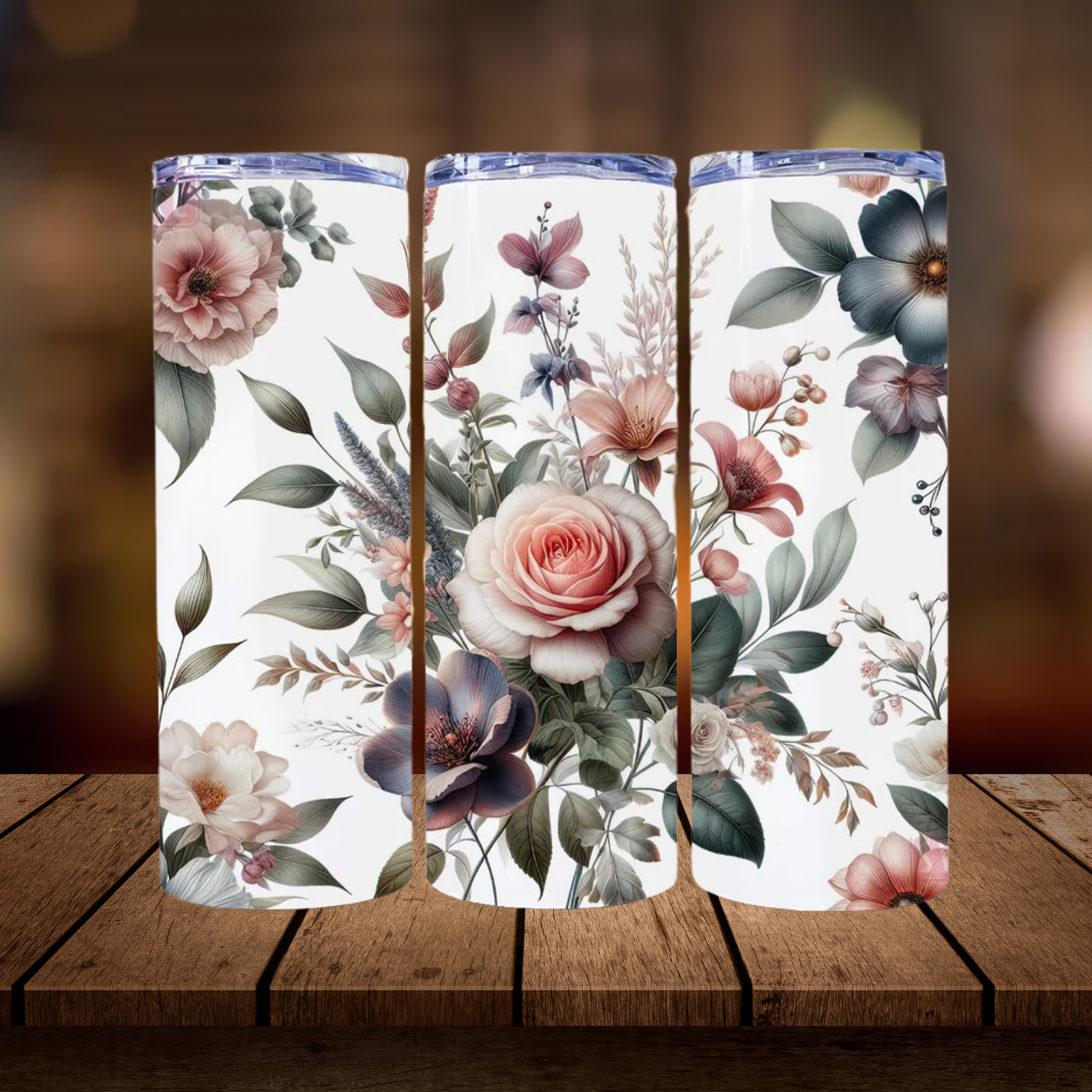 Boho Floral | Full Design Skinny Tumbler