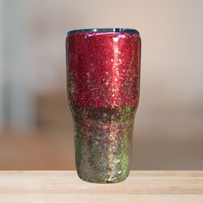 Red & Gold Glitter Tumbler | Personalized Tumbler