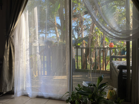 Early morning view from the window, capturing the calm and peaceful atmosphere before starting the workday. Soft natural light and a serene landscape set the tone for a productive day ahead.