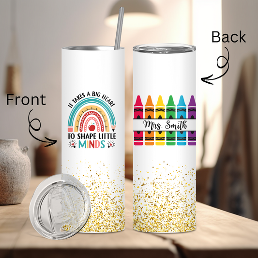 Teacher Appreciation Gift Tumbler | Full Design Skinny Tumbler