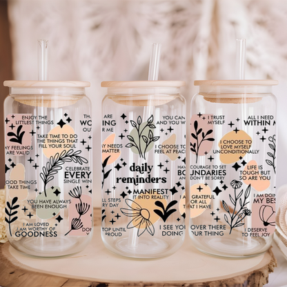 Daily Reminders | Positive Affirmations | Libbey Glass Cup