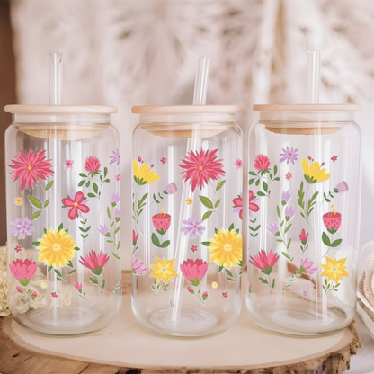 Libbey Glass Cup | Boho Floral