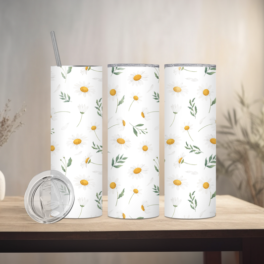 Spring Daisies | 20oz Skinny | Full Design Skinny Tumbler | 2025 Spring Collection
