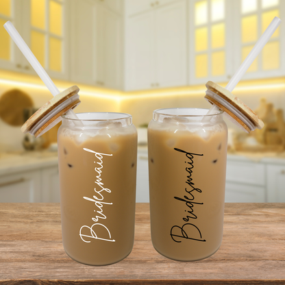 Script Bridal Party Titles | Libbey Glass Cup