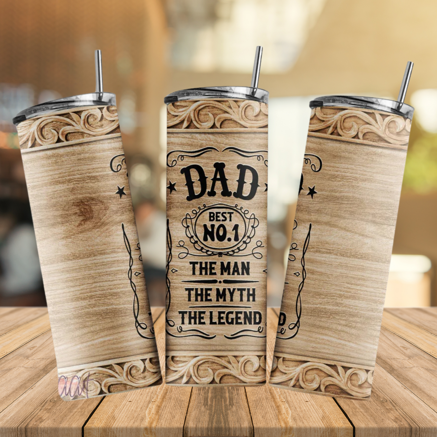 Dad Gift | The Man The Myth The Legend Tumbler | Full Design Skinny Tumbler