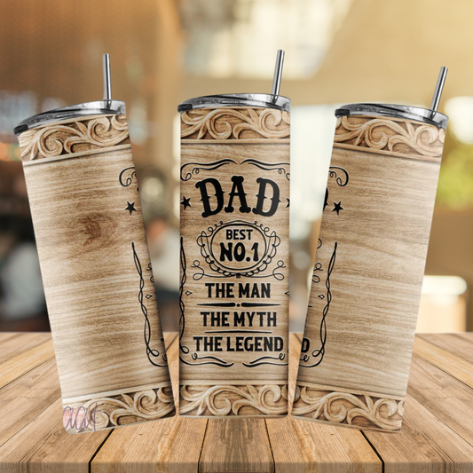 Dad Gift | The Man The Myth The Legend Tumbler | Full Design Skinny Tumbler