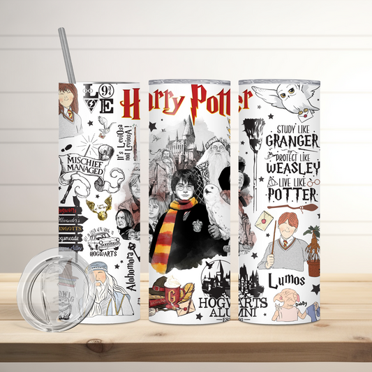 Harry Potter Iconic Tumbler | Full Design Skinny Tumbler