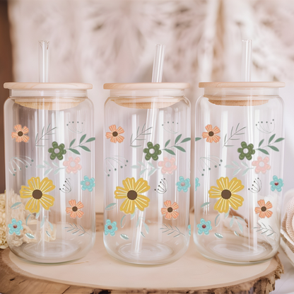 Libbey Glass Cup | Boho Floral