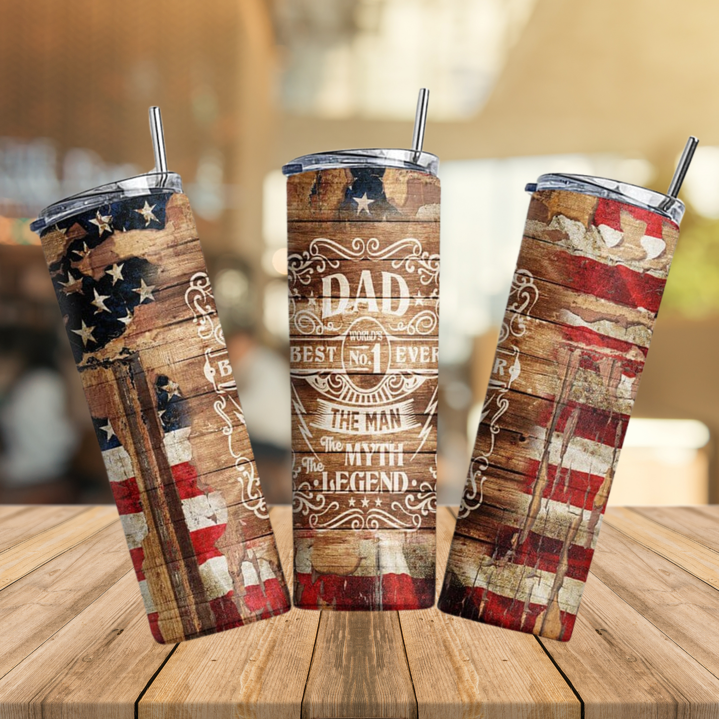 Dad Gift | Best Dad Ever | Full Design Skinny Tumbler