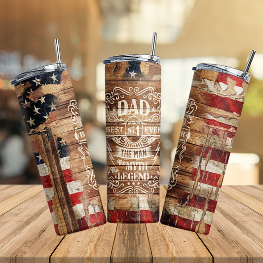 Dad Gift | Best Dad Ever | Full Design Skinny Tumbler