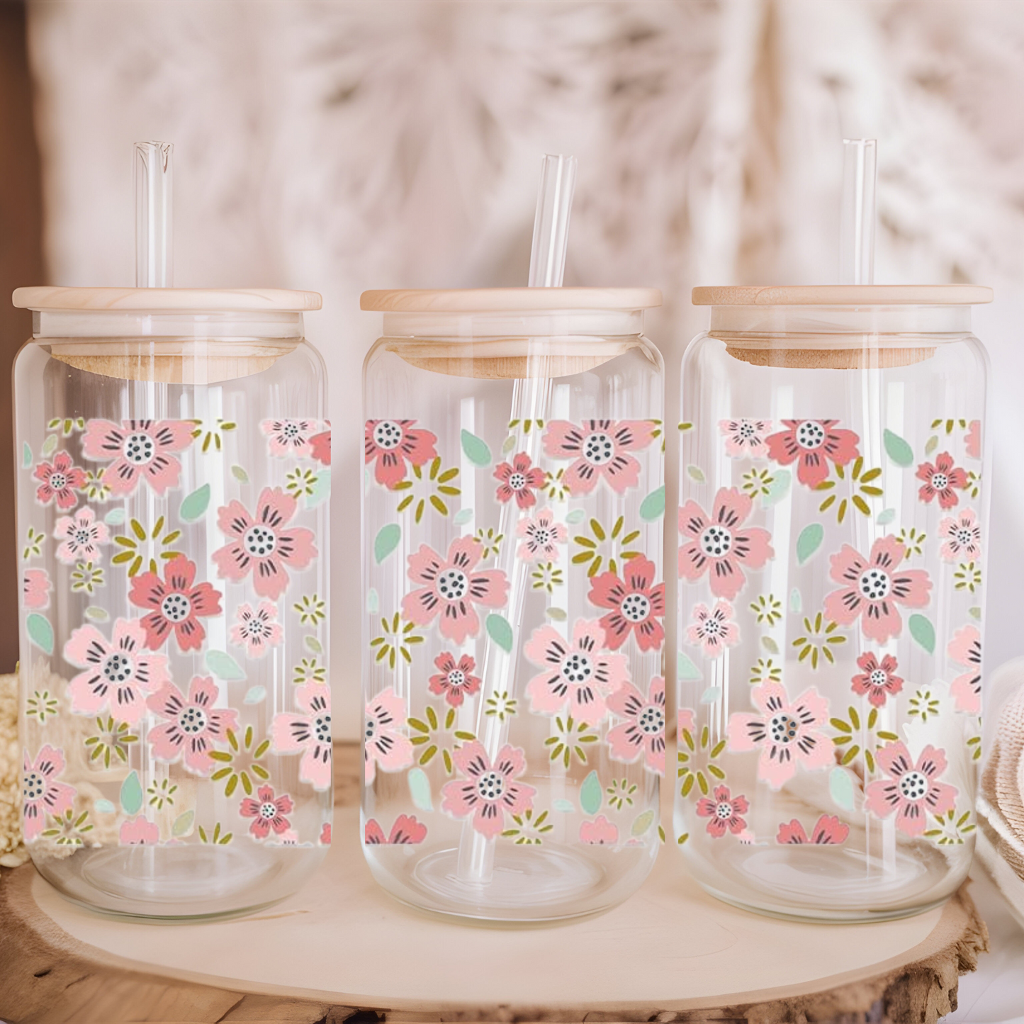 Libbey Glass Cup | Boho Floral