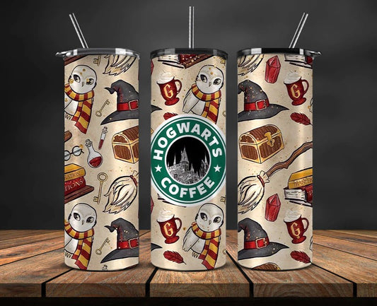 Harry Potter Hogwarts Coffee Tumbler | Full Design Skinny Tumbler