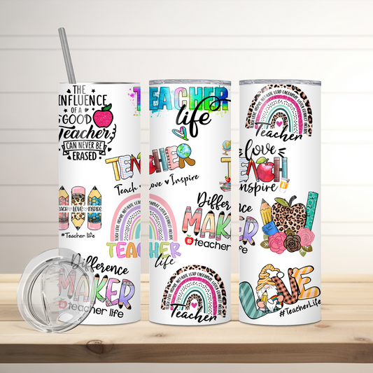 Teacher Life Tumbler | Full Design Skinny Tumbler