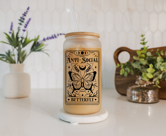 Tarot Card | The Anti-Social Butterfly | Libbey Glass Cup