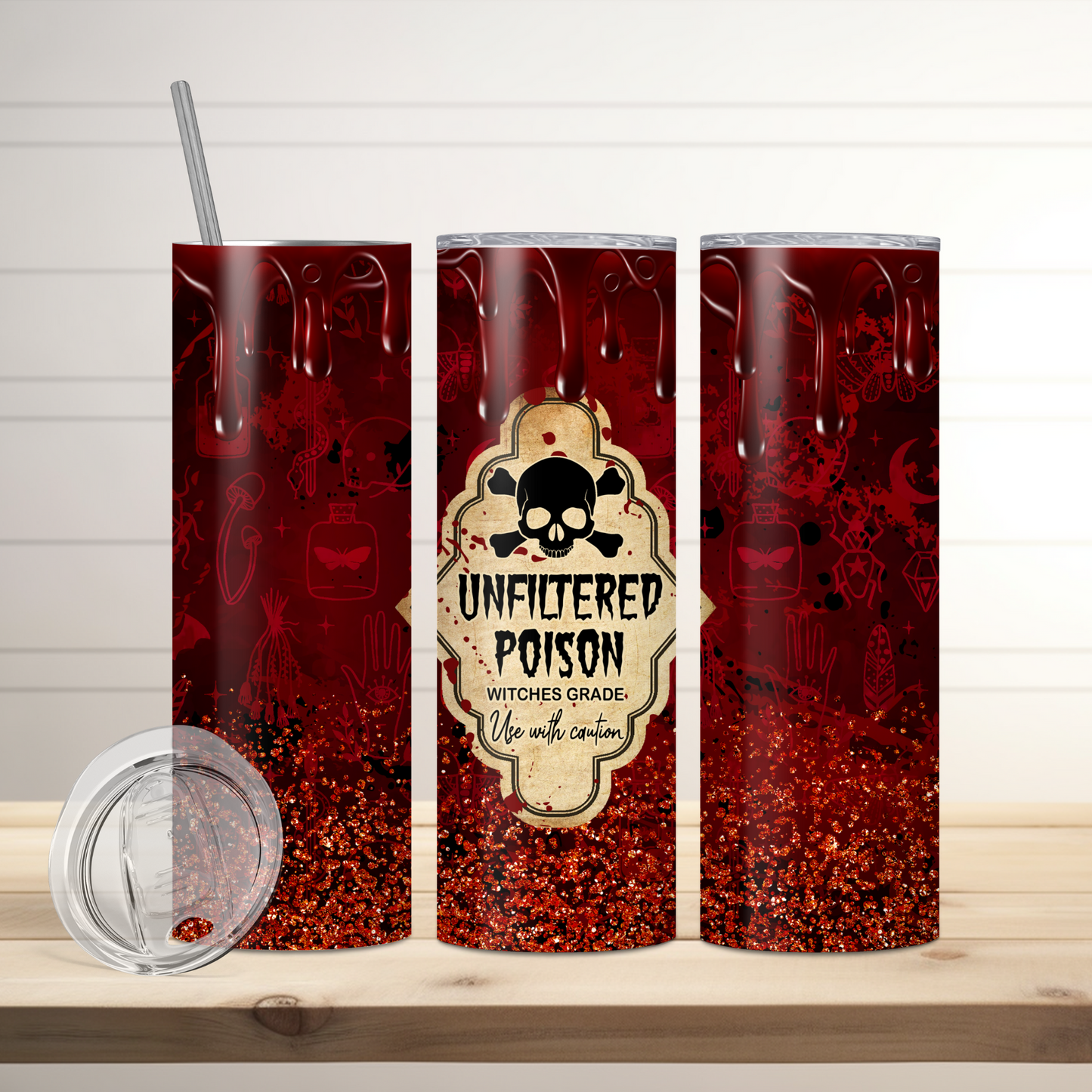 Unfiltered Poison Halloween Tumbler | Full Design Skinny Tumbler
