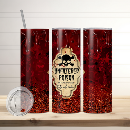 Unfiltered Poison Halloween Tumbler | Full Design Skinny Tumbler