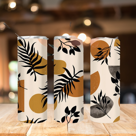 Boho Tropical Leaves | Full Design Skinny Tumbler
