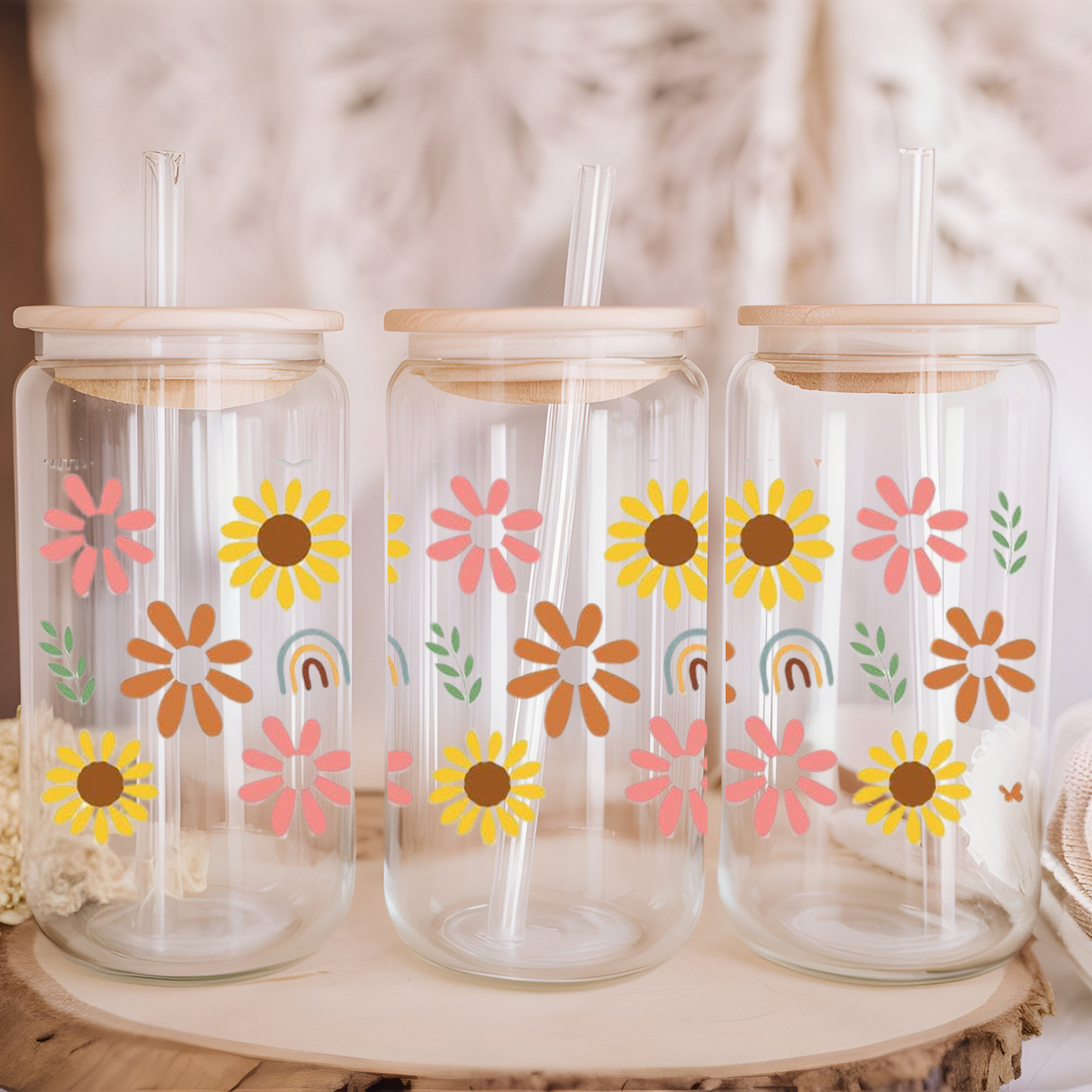Libbey Glass Cup | Boho Floral