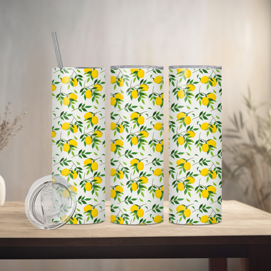 Spring Lemons | 20oz Skinny | Full Design Skinny Tumbler | 2025 Spring Collection