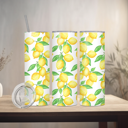 Spring Lemons | 20oz Skinny | Full Design Skinny Tumbler | 2025 Spring Collection