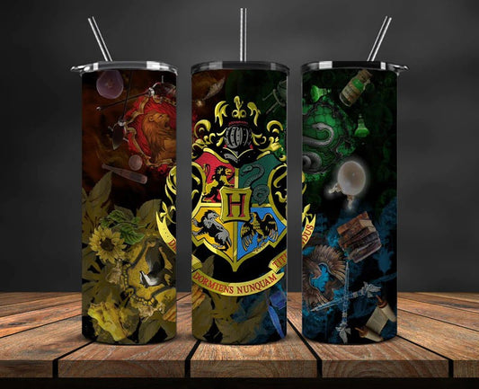 Harry Potter Hogwarts Houses Tumbler | Full Design Skinny Tumbler