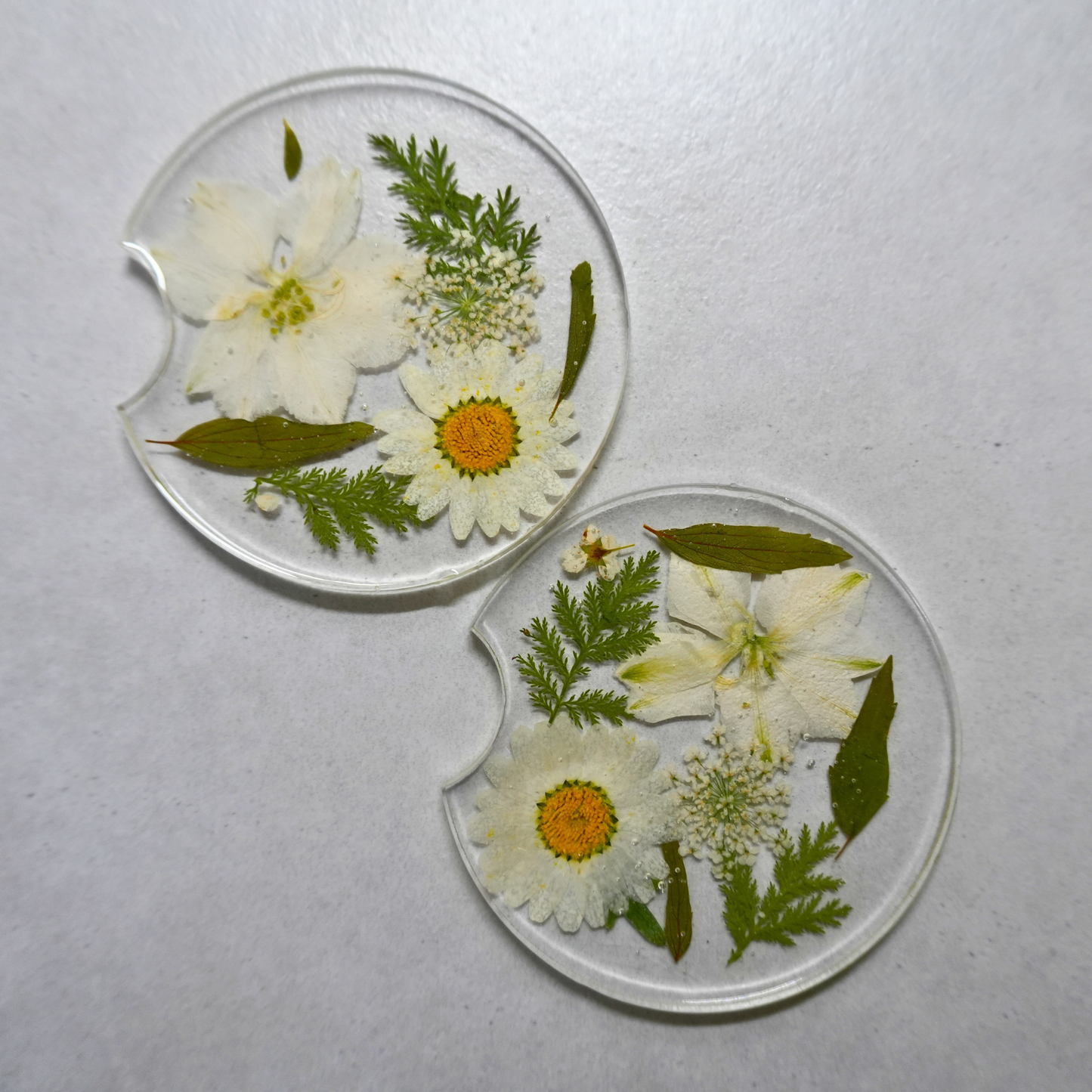 Ivory Floral Car Coasters