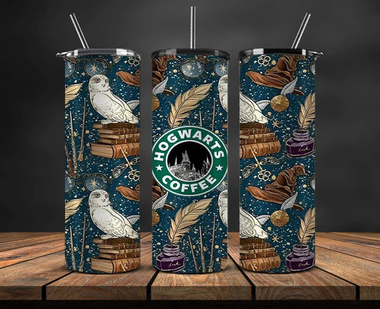 Harry Potter Hogwarts Coffee Tumbler | Full Design Skinny Tumbler