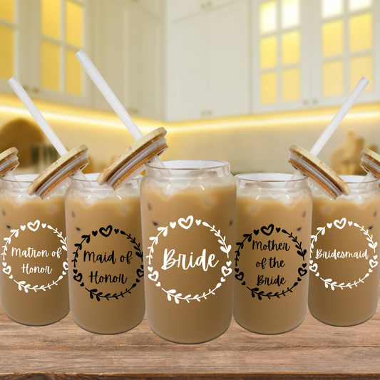 Bridal Party Titles | Bride Tribe with Vine | Libbey Glass Cup