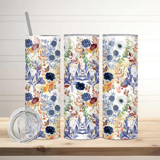 Floral Tumbler | Full Design Skinny Tumbler