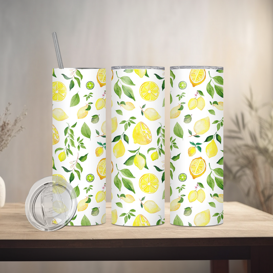 Spring Lemons | 20oz Skinny | Full Design Skinny Tumbler | 2025 Spring Collection