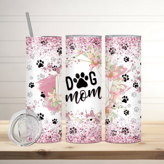 Dog Mom Tumbler | Full Design Skinny Tumbler