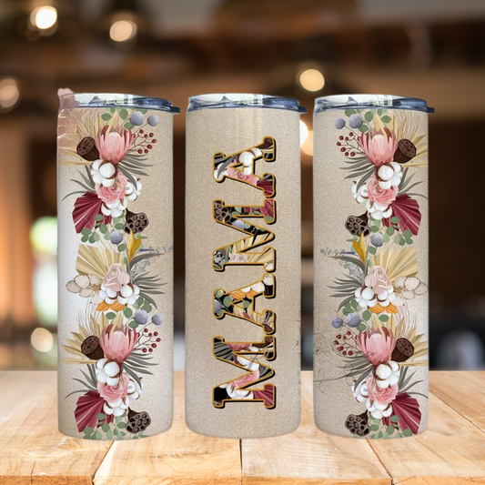Boho Mama Floral | Full Design Skinny Tumbler