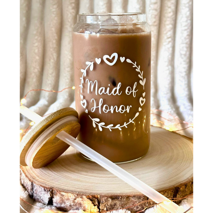 Bridal Party Titles | Bride Tribe with Vine | Libbey Glass Cup