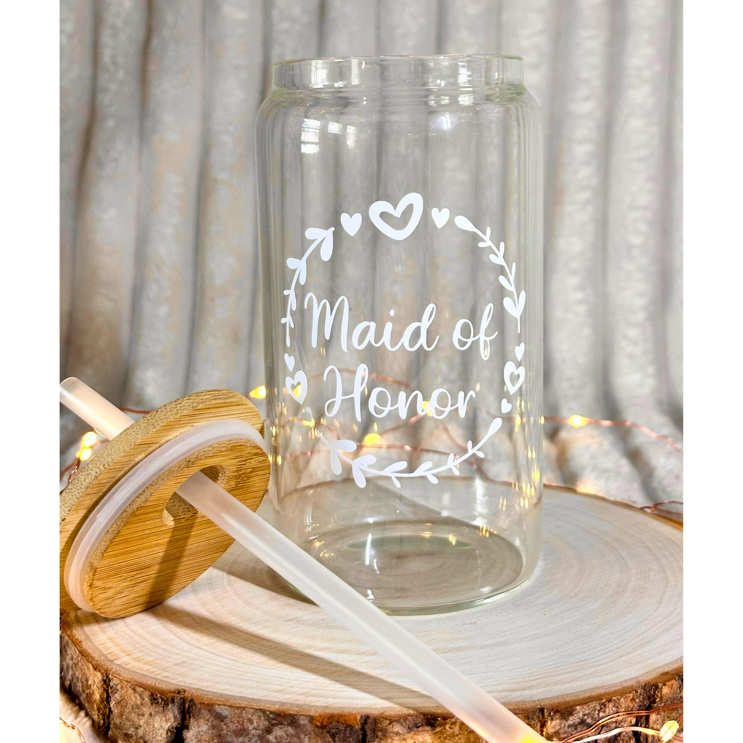 Bridal Party Titles | Bride Tribe with Vine | Libbey Glass Cup