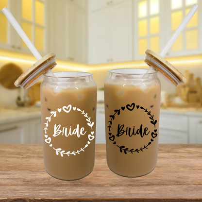 Bridal Party Titles | Bride Tribe with Vine | Libbey Glass Cup