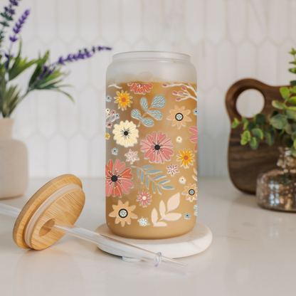 Libbey Glass Cup | Boho Floral