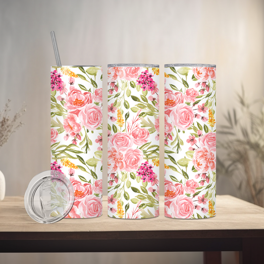 Spring Floral | 20oz Skinny | Full Design Skinny Tumbler | 2025 Spring Collection