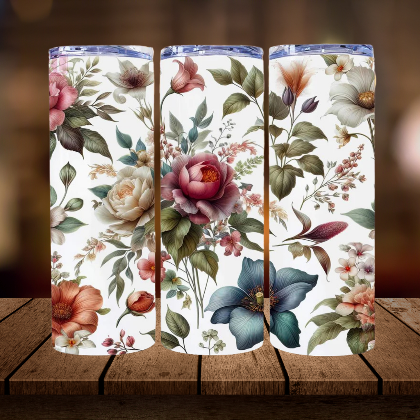 Boho Floral | Full Design Skinny Tumbler