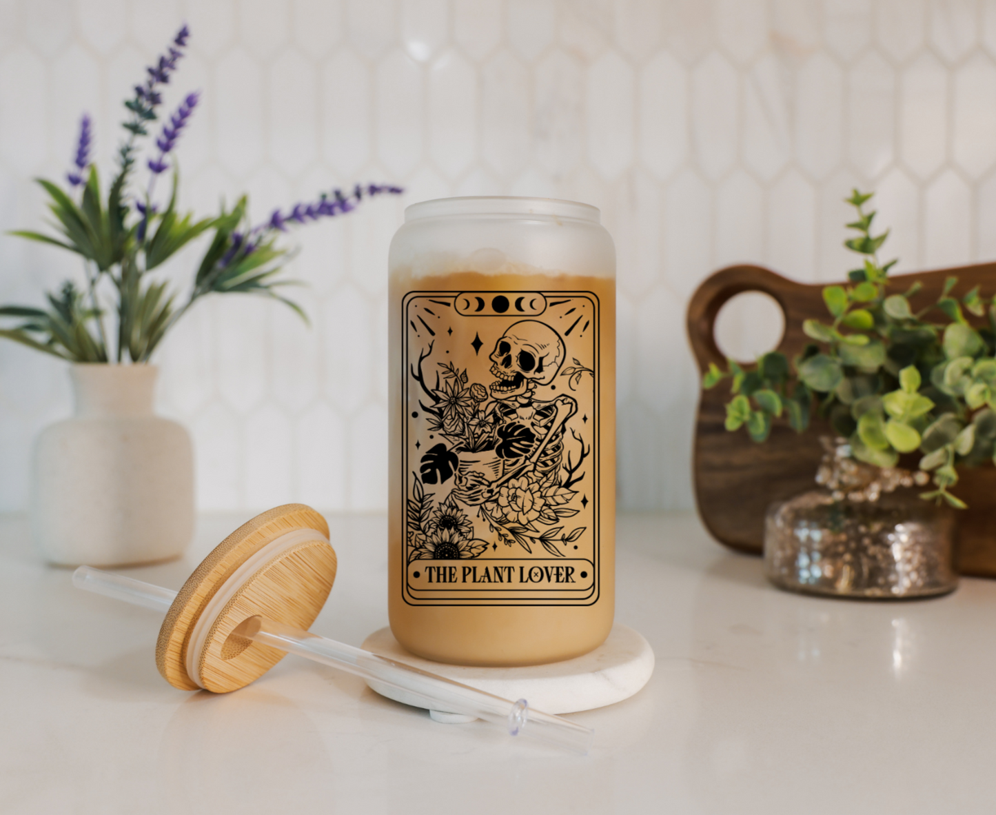 Tarot Card | The Plant Lover | Libbey Glass Cup