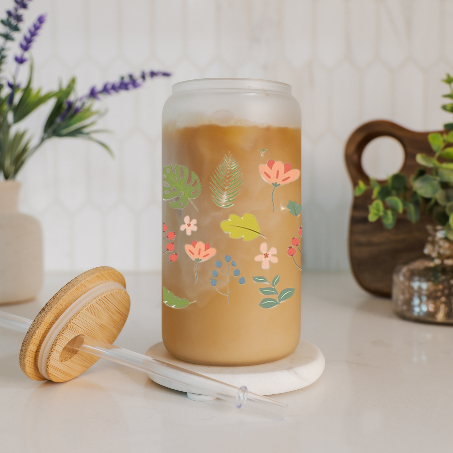 Libbey Glass Cup | Boho Floral
