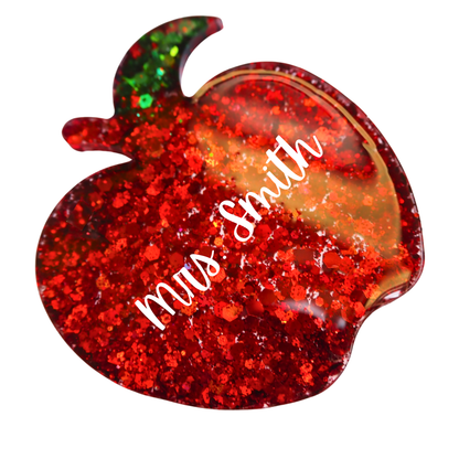 Teacher Appreciation Gift | Personalized Tumbler, Pencil Stapler & Glitter Apple Magnet