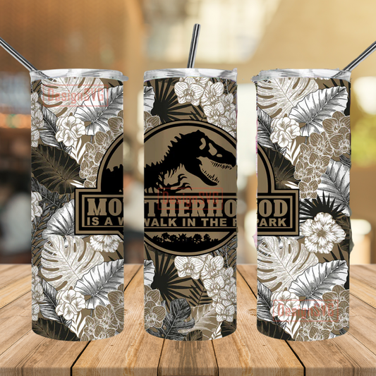 Motherhood Is A Walk In The Park Tumbler | Full Design Skinny Tumbler