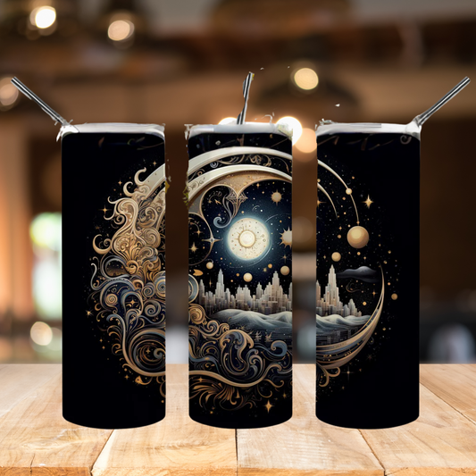 Celestial Moon | Full Design Skinny Tumbler