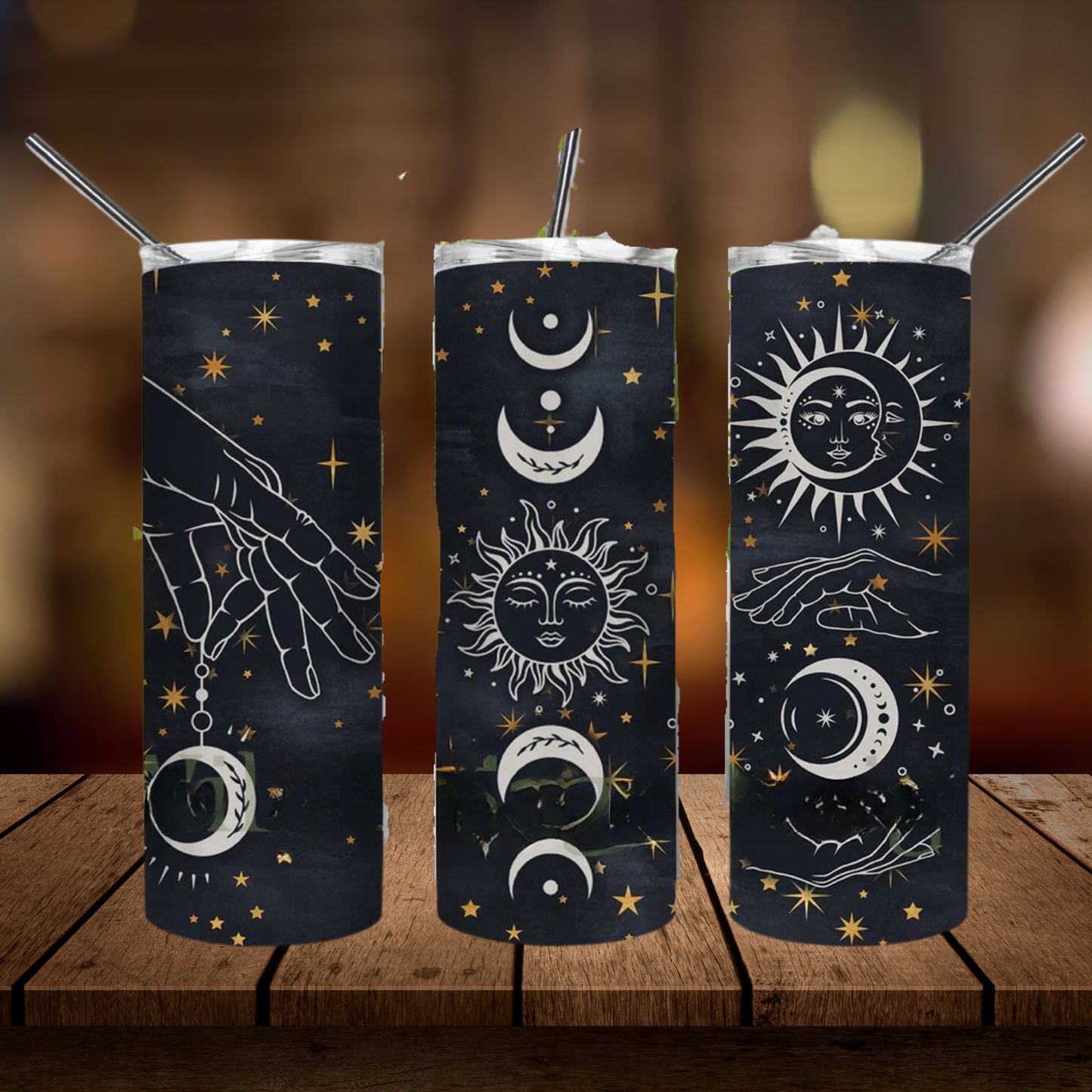 Celestial Zodiac Moon Phases | Full Design Skinny Tumbler
