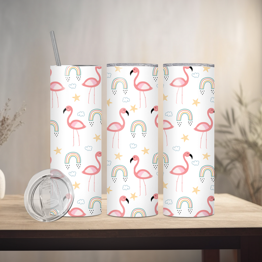 Spring Flamingos | 20oz Skinny | Full Design Skinny Tumbler | 2025 Spring Collection