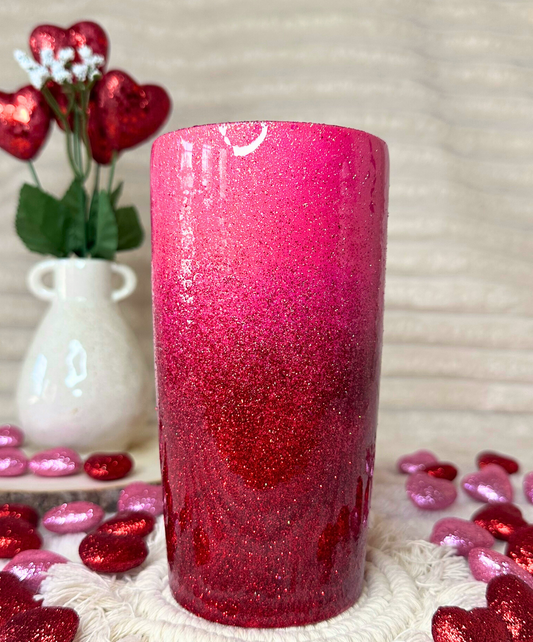 Love Struck Ombre Glitter Tumbler | Valentine's Day Gift | Customizable Stainless Steel Tumbler
