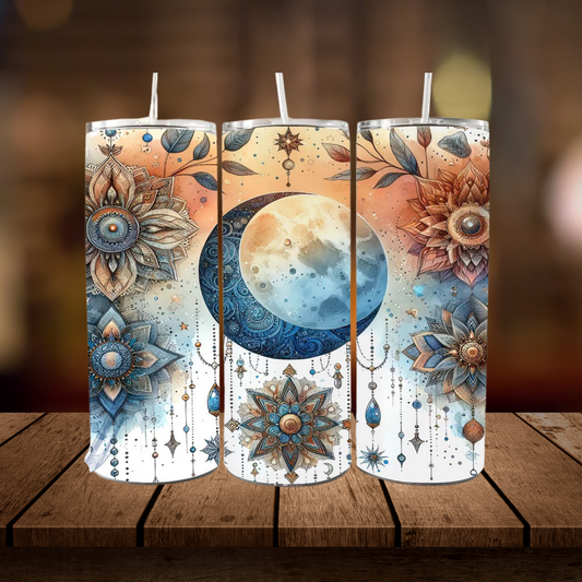 Boho Moon | Full Design Skinny Tumbler