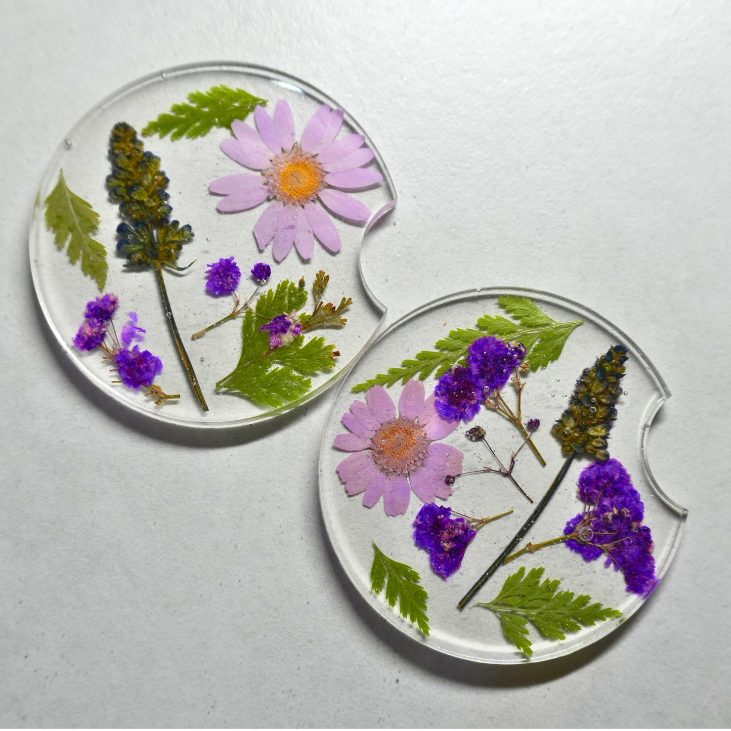 Purple Floral Car Coasters